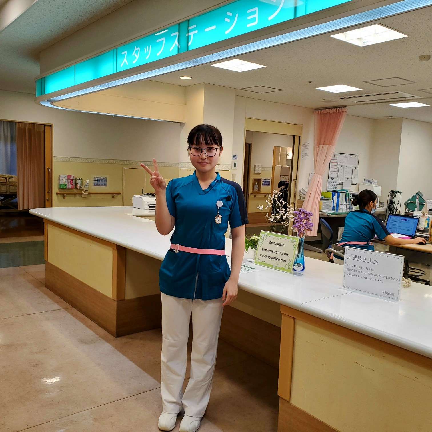 病棟のステーション前です