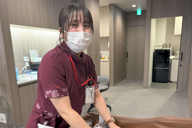 赤ちゃんの様子を確認しているMさんです！