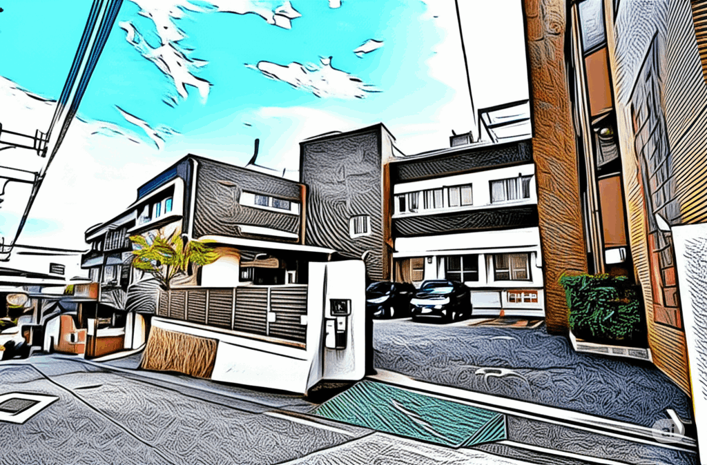 湊川病院の外観を絵ぽくしてみました