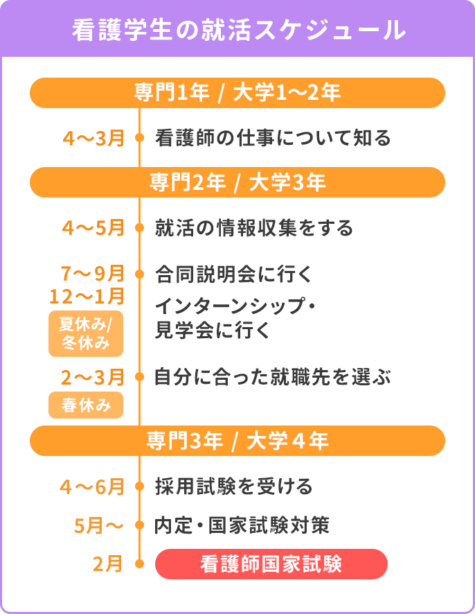 看護学生の就活スケジュール